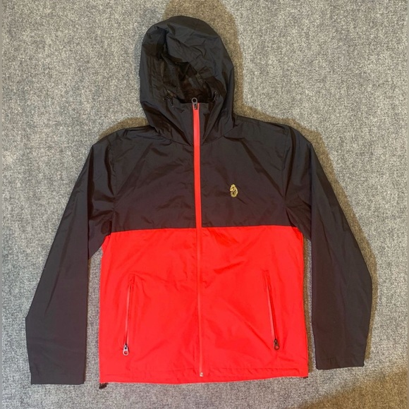 Luke Men's Jacket  Sport Hooded Full Zip in Black/Red Size L - Picture 1 of 14